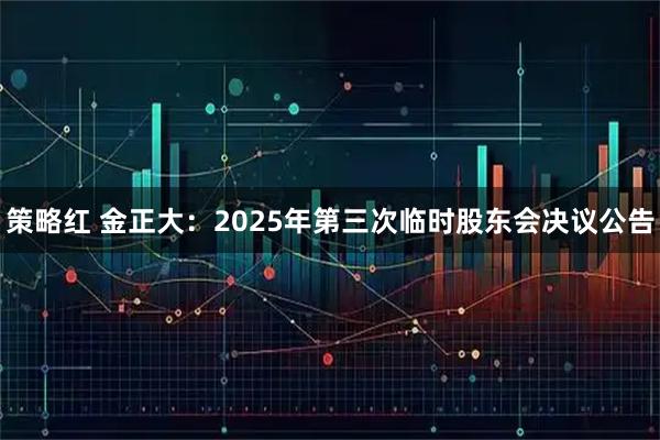 策略红 金正大：2025年第三次临时股东会决议公告