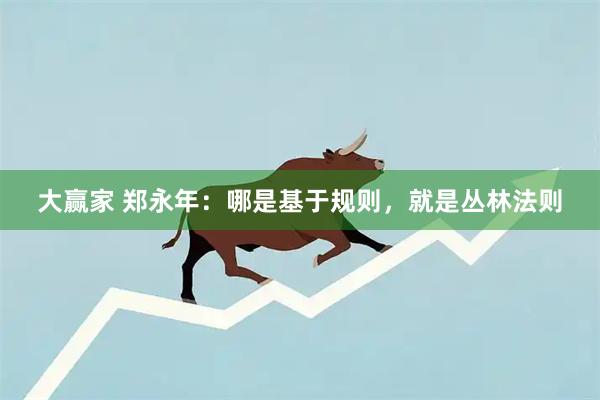 大赢家 郑永年：哪是基于规则，就是丛林法则